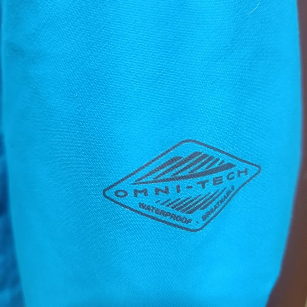Columbia Titanium Omni-Tech Youth 14/16‎ Blue/White Omni-Heat Waterproof FLAW